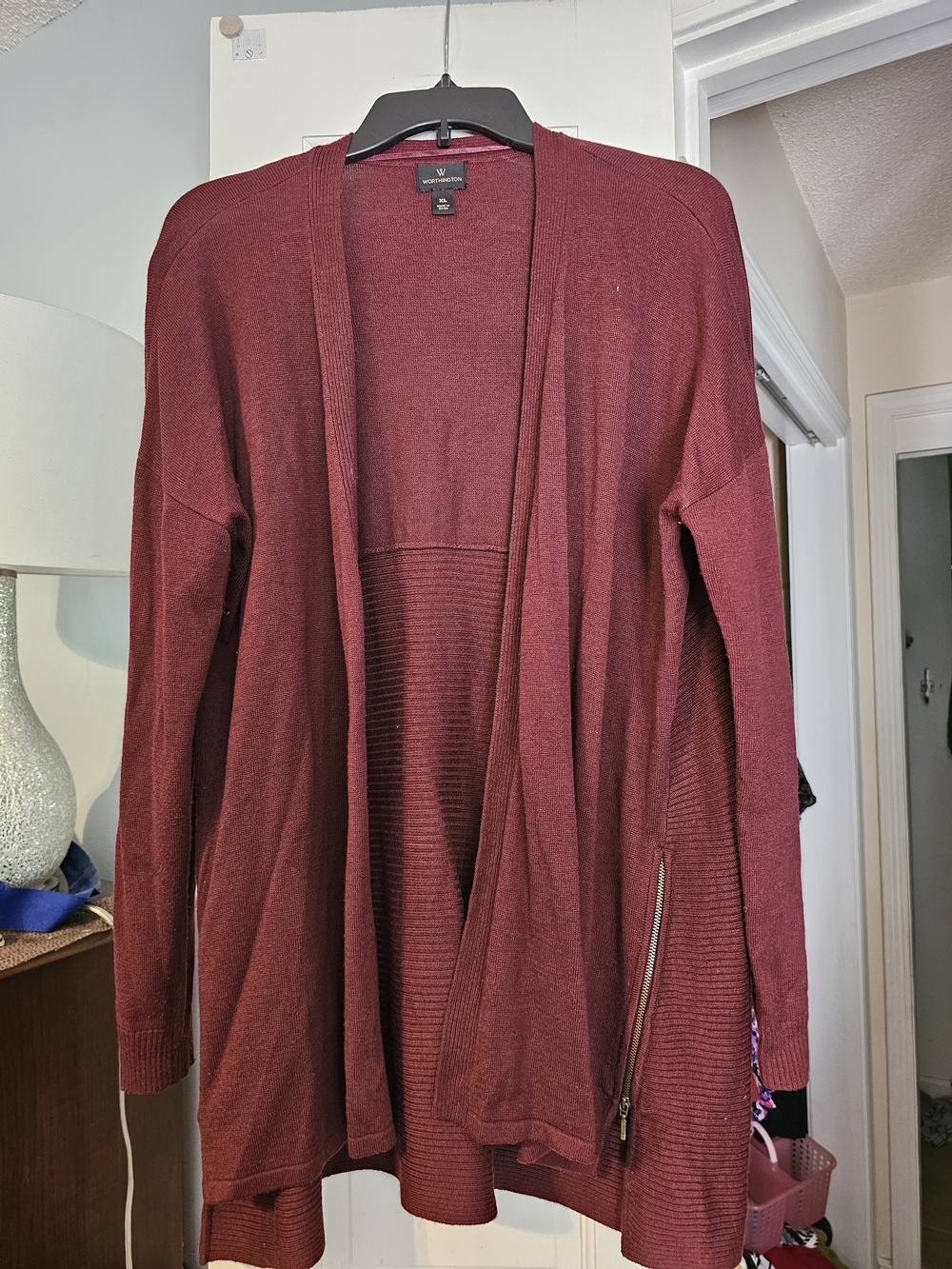 4/$25 Worthington Open-Front Cardigan - Wine